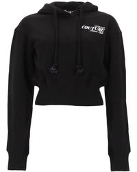 Versace Jeans Couture - Felpa Crop Con Logo - Lyst