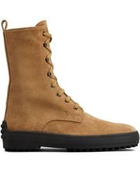 Tod's - Gommino Leather Laced Boots - Lyst