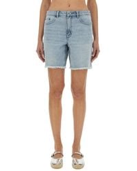 MICHAEL Michael Kors - Denim Boyfriend Shorts - Lyst