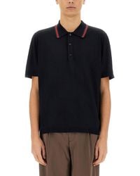 Gucci - Knitted Wool Polo Shirt With Web Pattern - Lyst