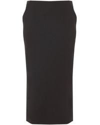 Giorgio Armani - Dark Virgin Wool Midi Skirt - Lyst