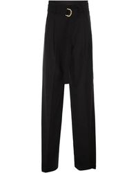 Max Mara - Mstserio – Wide-Leg Pure Wool Trousers With Belt - Lyst