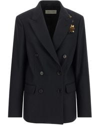 Dries Van Noten - 'Barrysta' Double-Breasted Blazer With Embroidery - Lyst