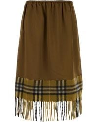Burberry - Biscuit Satin Skirt - Lyst