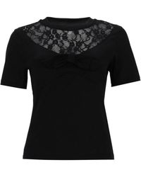 Nina Ricci - Tshirt With Bow And Lace Inserts - Lyst