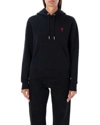 Ami Paris - Ami De Cœur Cotton Hoodie - Lyst