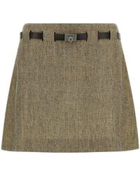 Ferragamo - 'Gancini' Belt Skirt - Lyst
