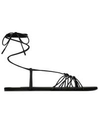 Saint Laurent - Leather Flat Shoes - Lyst