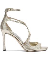 Jimmy Choo - Azia 95Mm Calf Leather Lamb Leather Calf Leather Heeled Sandals - Lyst