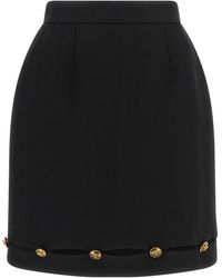 Versace - Grain De Poudre Wool Skirt - Lyst