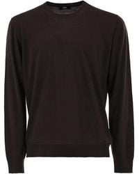 Alpha Studio - Extrafine Merino Wool Crew-Neck Jumper - Lyst
