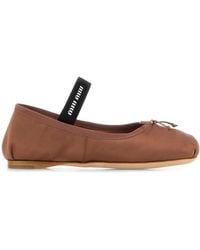 Miu Miu - Dark Satin Ballerinas - Lyst