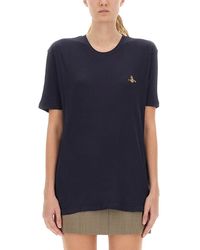 Vivienne Westwood - T-Shirt With Orb Embroidery - Lyst