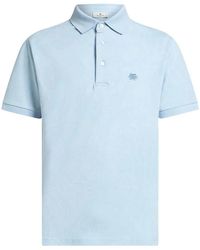 Etro - Cotton Polo Shirt With Decorative Pattern - Lyst
