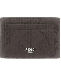 Fendi - Slim Leather Shadow Card Holder - Lyst