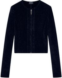 Giorgio Armani - Slim Fit Blazer Jackets Chenille Crew Neck Metal Zip - Lyst