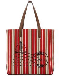 Fendi - Embroidered Canvas Shopping Bag - Lyst