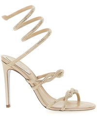 Rene Caovilla - Satin Stiletto Heel Sandals - Lyst
