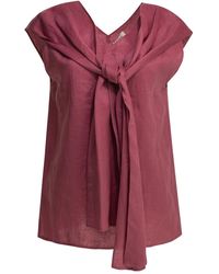 Max Mara - Max Mara S Casual Draped Ramie Top - Lyst