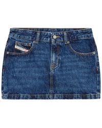 DIESEL - "De Ron" Mini Denim Skirt - Lyst