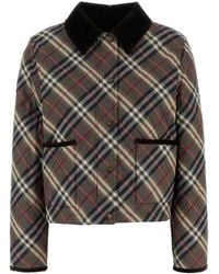 Burberry - Check Pattern Jacket - Lyst