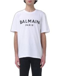 Balmain - Cotton T-Shirts Loose Sleeve - Lyst