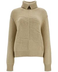 Burberry - Cashmere Sweater With Ekd Design - Lyst