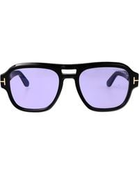 Tom Ford - Nero Lucido Viola Acetate Sunglasses - Lyst