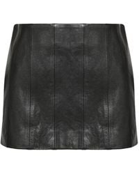 KHAITE - Meelar Leather Mini Skirt Lamb - Lyst