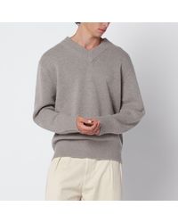 Soft Goat - Greige Cashmere V-Neck Sweater - Lyst