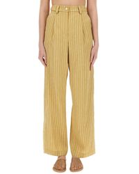 Alysi - Striped Satin Tailored Pants - Lyst
