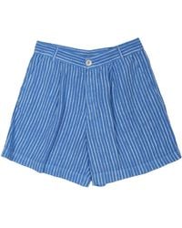 120% Lino - Bermuda A Righe - Lyst
