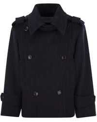 Max Mara - Dark Wool Blend Laveno Coat - Lyst