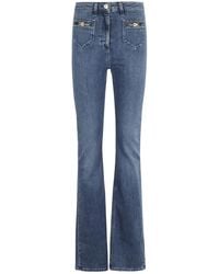 Elisabetta Franchi - Classic Flared Jeans With Fitted Waist - Lyst