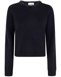 Semicouture - "Denny" Short Sleeves Round Neck Sweater - Lyst