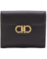 Ferragamo - Gancini Grained Leather Compact Wallet - Lyst
