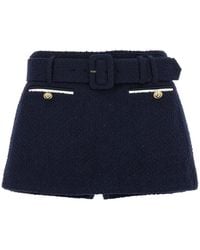 Self-Portrait - Bouclé Wool Skort - Lyst