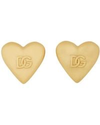 Dolce & Gabbana - Dolce & Gabbana Heart Earrings With Dg Logo - Lyst