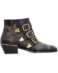 Chloé - Boots Susanna Nappa Leather Black Rivets Gold - Lyst