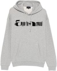 Emporio Armani - Logo Cotton Hoodie - Lyst