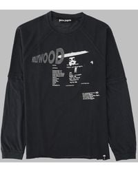 Palm Angels - Charcoal Distressed Graphic Long-Sleeve T-Shirt - Lyst