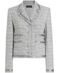 Dolce & Gabbana - Dolce & Gabbana Cotton Linen Polyamide Acrylic Polyester Viscose Jacket - Lyst
