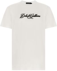 Dolce & Gabbana - Dolce & Gabbana Logo Embroidery T-Shirt - Lyst
