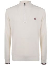 Fred Perry - Waffle Stitch Half Zip Jumper - Lyst
