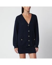 Alessandra Rich - Merino Wool Knit Cardigan - Lyst