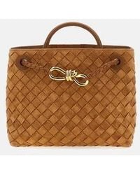 Bottega Veneta - Andiamo Small Woven Drawstring Tote Bag - Lyst