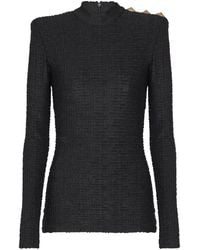 Balmain - Monogram High-Neck Top - Lyst