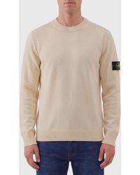 Stone Island - Logo Patch Wool Sweater - Lyst