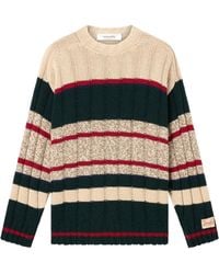 Golden Goose - Journey Knit Crewneck Reynard Raglan Sleeves Mouliné Wool Stripes Sweater - Lyst