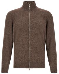 Brunello Cucinelli - High Neck Cardigan With Zip - Lyst